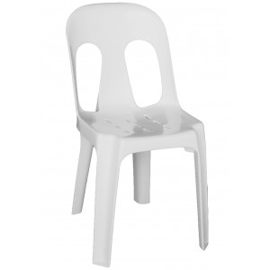 Pipee Slotted Chair, White